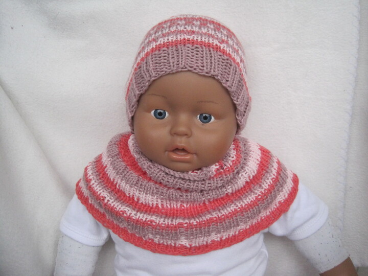 Strickanleitung Poncho und Baby Mütze, 2 Größen für Babys und Kleinkinder