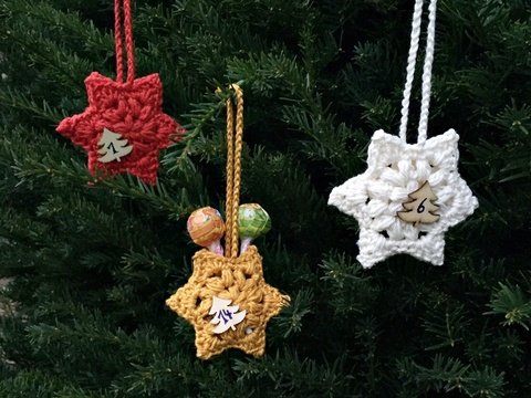 Adventskalender Sterne Häkelanleitung