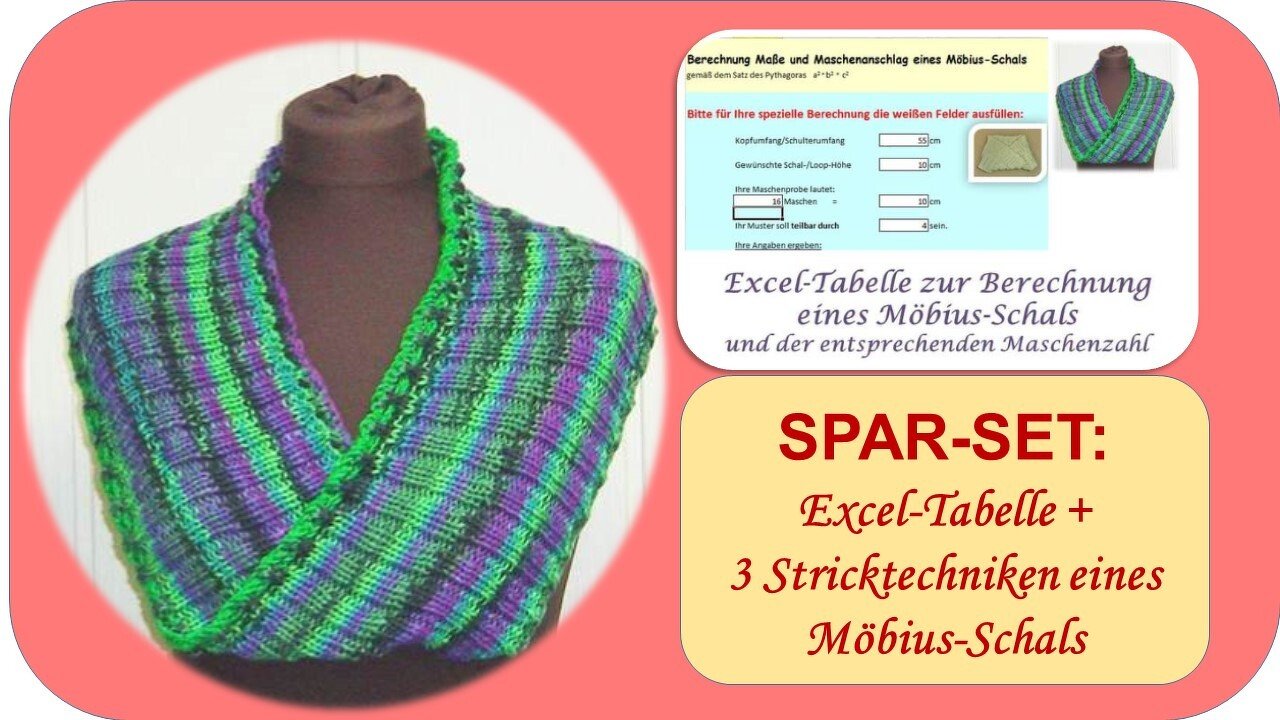 SPAR-SET  MÖBIUS-Schals/-Loops stricken