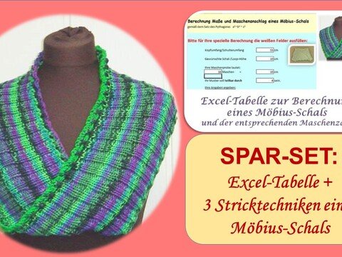 SPAR-SET  MÖBIUS-Schals/-Loops stricken