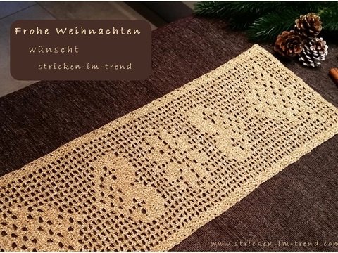 Häkelanleitung für Tischläufer / Tischband | *GOLDEN X-MAS"