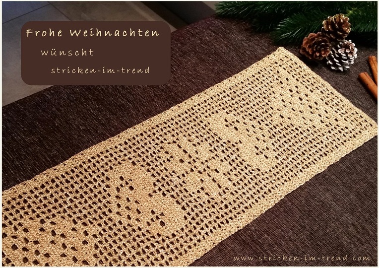 Häkelanleitung für Tischläufer / Tischband | *GOLDEN X-MAS"