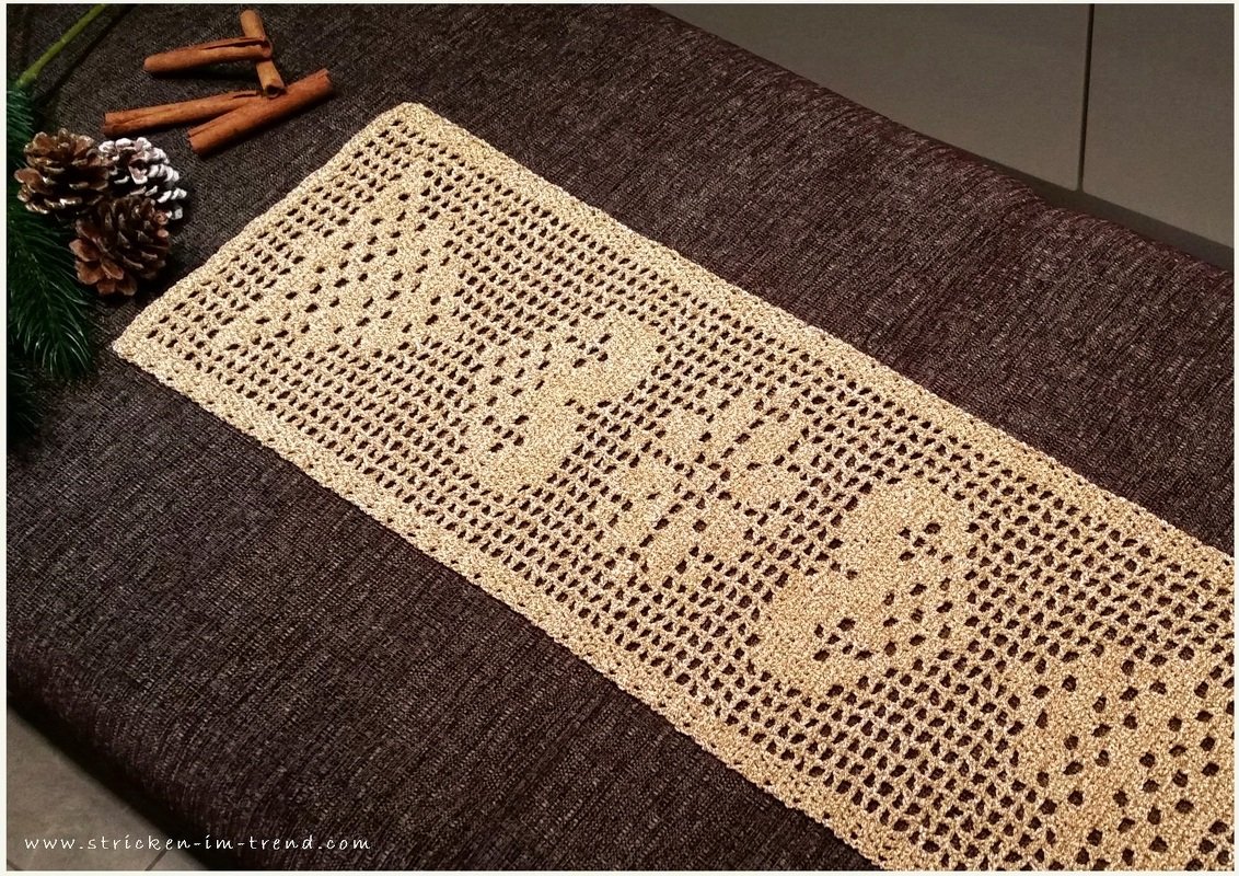Häkelanleitung für Tischläufer / Tischband | *GOLDEN X-MAS" - Bild 2