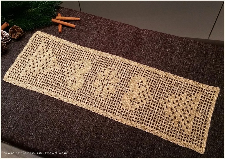 Häkelanleitung für Tischläufer / Tischband | *GOLDEN X-MAS"