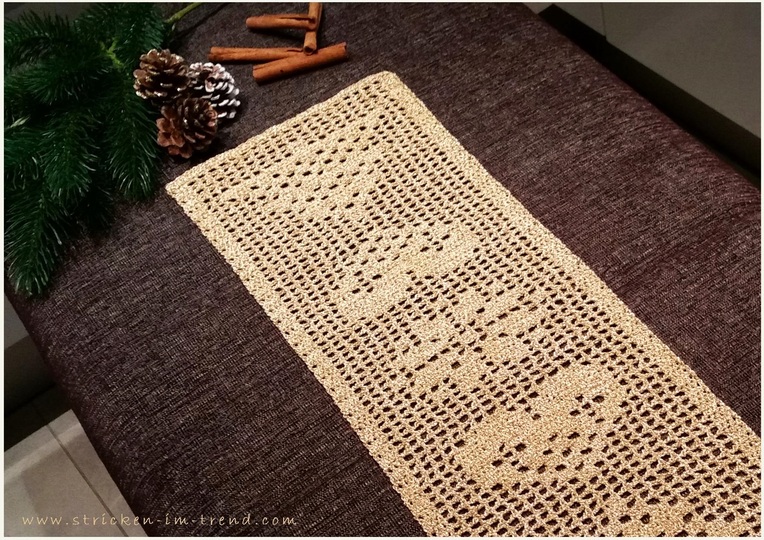 Häkelanleitung für Tischläufer / Tischband | *GOLDEN X-MAS"