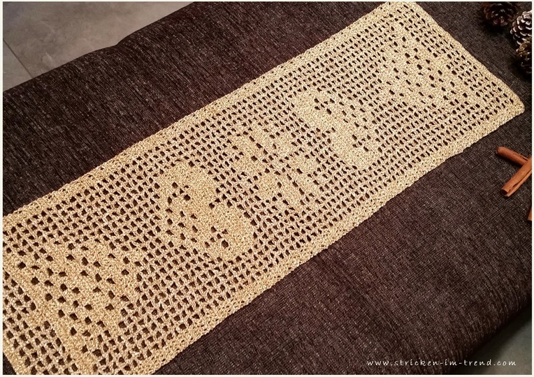 Häkelanleitung für Tischläufer / Tischband | *GOLDEN X-MAS"