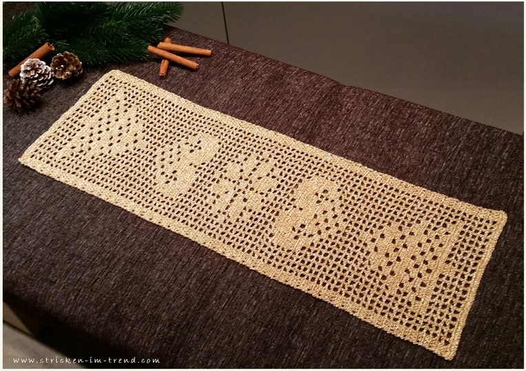 Häkelanleitung für Tischläufer / Tischband | *GOLDEN X-MAS"