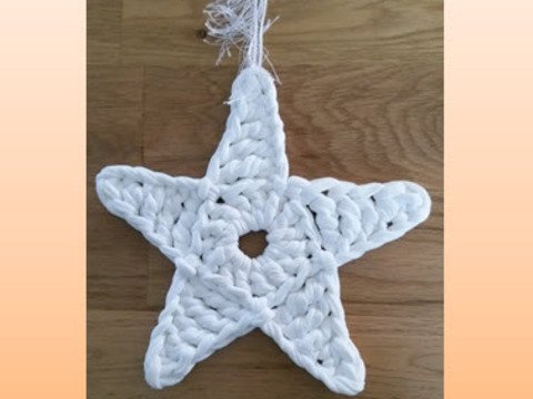 großer weißer Stern fürs Fenster aus Textilgarn - Nr.2 -