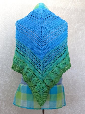 Crochet pattern shawl / wrap Blue Lagoon