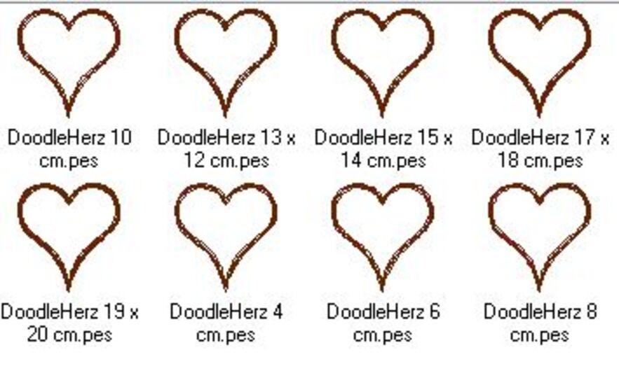 Stickdatei Doodle Herz