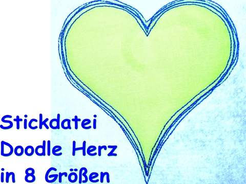 Stickdatei Doodle Herz
