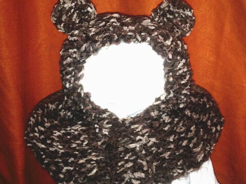 kuschelige Schlupfmütze m. Bärenohr einfachen Strickanleitung Ruckzuck gestrickt