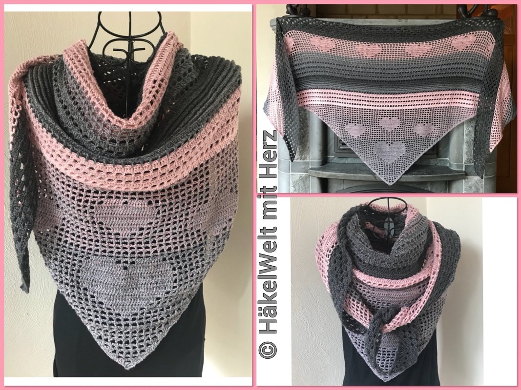 Häkeln / Dreieckstuch "Romantica"