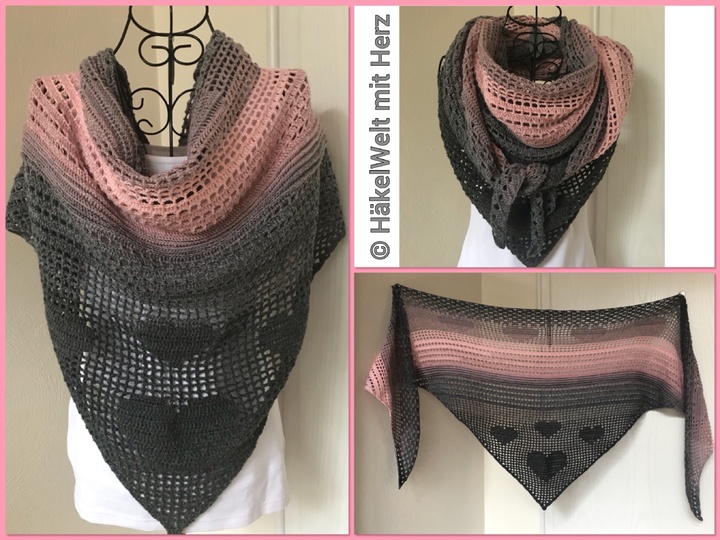 Häkeln / Dreieckstuch "Romantica"