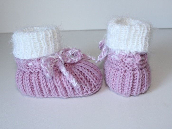 Strickanleitung Babyschuhe, Booties, Sohlenlänge ca. 11 cm, Patentmuster