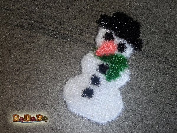 Schwamm Schneemann, für Bad und Küche, gehäkelt von Dadade