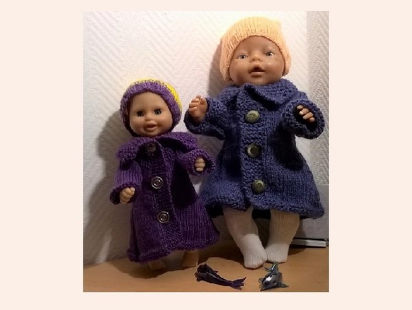 Gestrickter Wintermantel für unsere Babypuppe –  30 und 42 cm groß