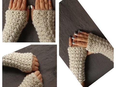 Häkelanleitung Armstulpen in Muscheloptik