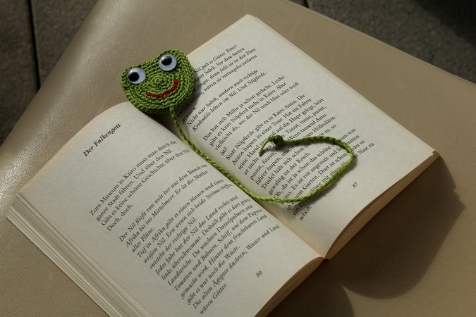 Häkelanleitung für Lesezeichen Frosch