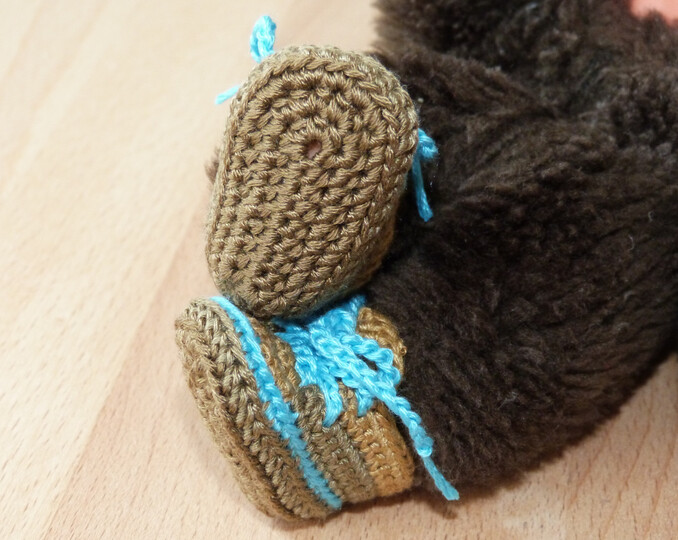 Häkelanleitung Mini-Puppenschuhe Fußlänge 4 cm