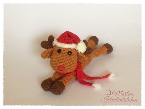 Häkelanleitung Rentier Tapio liegend