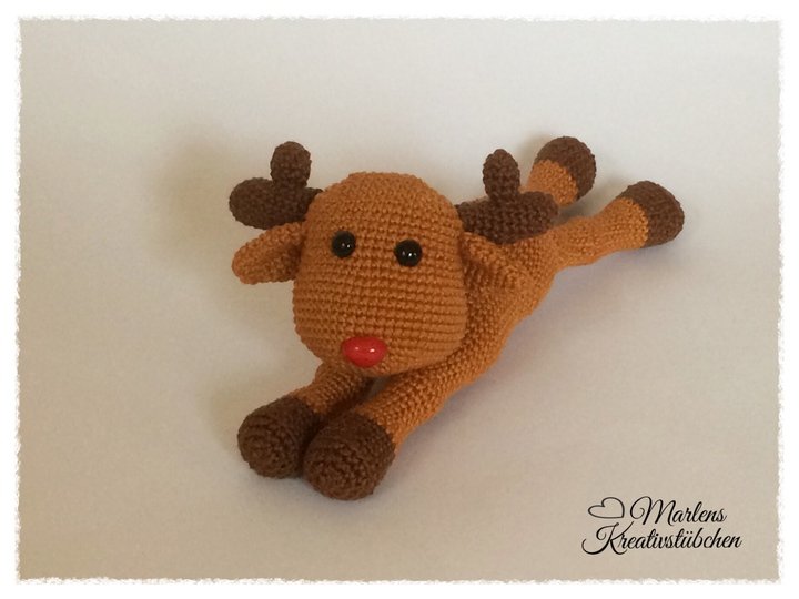 Häkelanleitung Rentier Tapio liegend