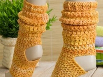 Yoga-Socken Häkeln im Jacuqardmuster mit Minisocke