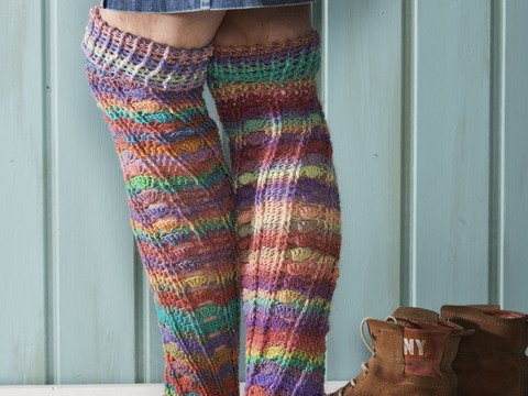 Einfache Ringelstrümpfe ohne Ferse häkeln