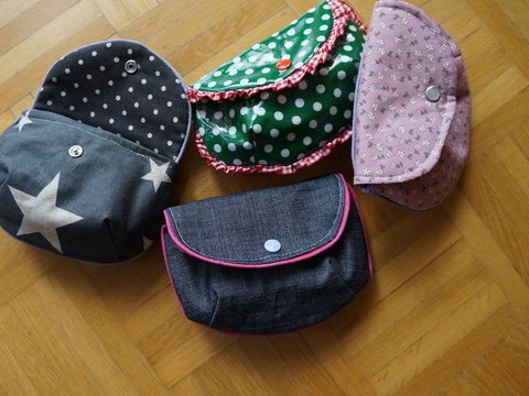 Nähanleitung und Schnitt für Täschchen Alina mit Paspel- oder Rüschchenband