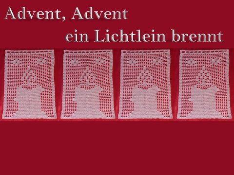 Häkelanleitung Gardine Adventkerze einfach