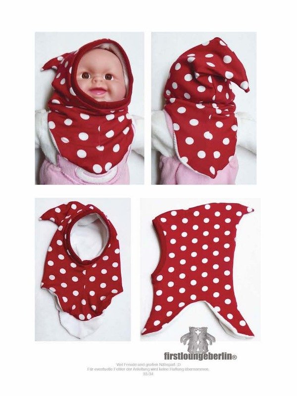 Wende-Schlupfmütze *** E-Book Pdf-Datei Schnittmuster und Nähanleitung für die ganze Familie in 6 Größen von firstloungeberlin