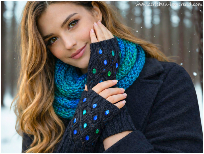 Knitting Pattern for Fingerless Gloves Cable Pattern | Wrist Warmers OPAL