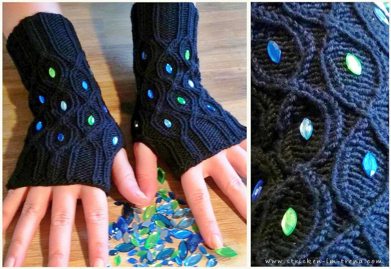 Knitting Pattern for Fingerless Gloves Cable Pattern | Wrist Warmers OPAL