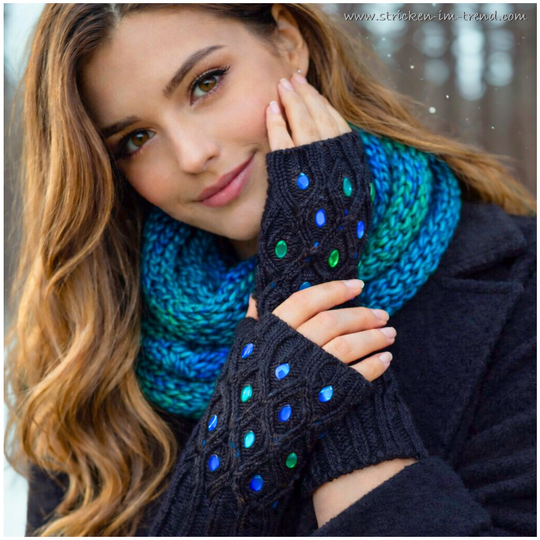 Knitting Pattern for Fingerless Gloves Cable Pattern | Wrist Warmers OPAL