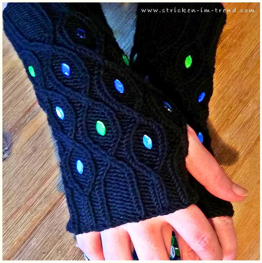 Knitting Pattern for Fingerless Gloves Cable Pattern | Wrist Warmers OPAL