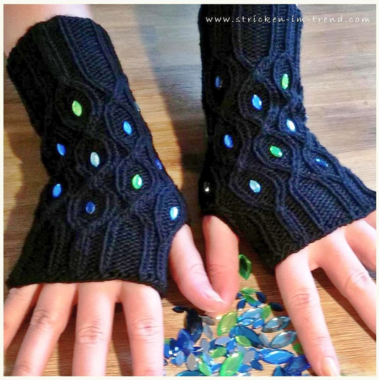Knitting Pattern for Fingerless Gloves Cable Pattern | Wrist Warmers OPAL