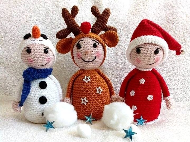 Santa & Rentier & Schneemann [3er Set] (Häkelanleitung) - Bild 2