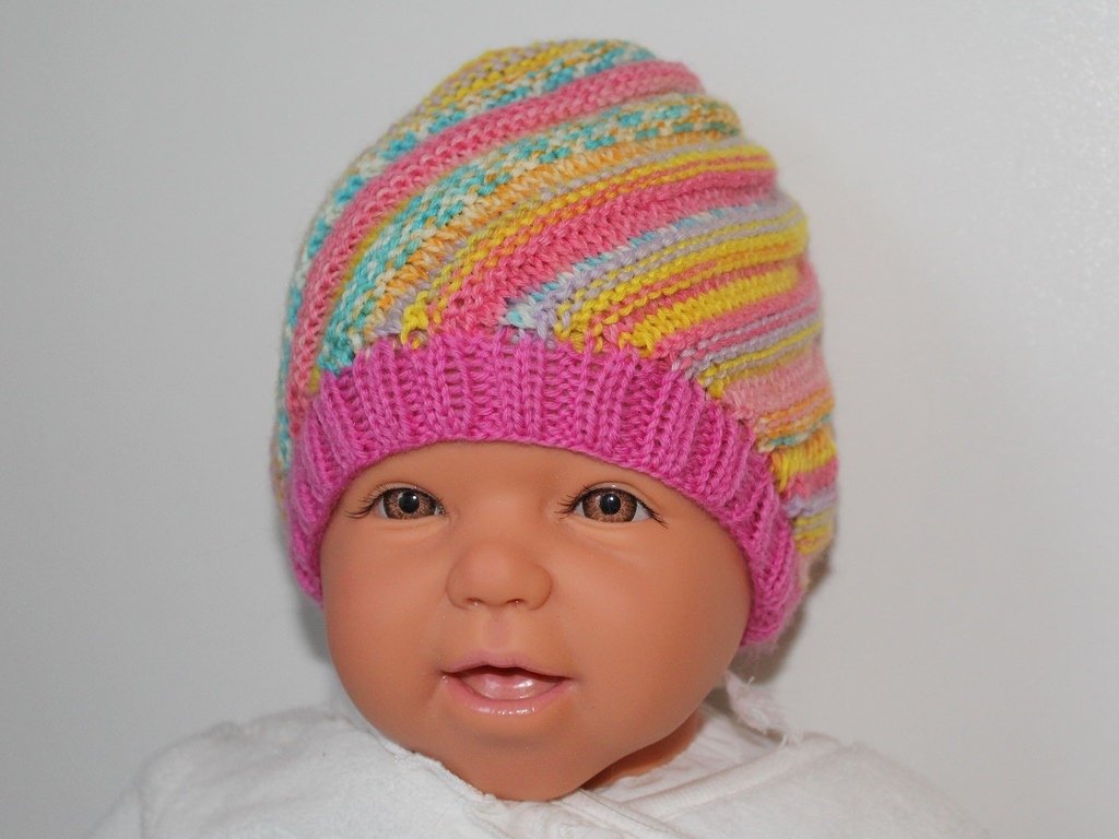 Strickanleitung Baby-Spiralmütze, Wirbelbeanie, 2 Größen, ca. 0-12 Monate - Bild 3