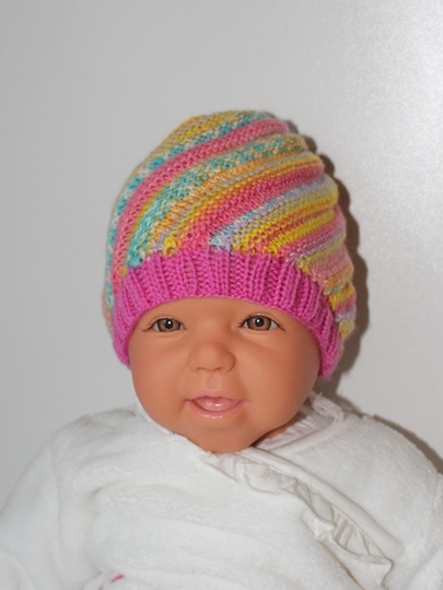Strickanleitung Baby-Spiralmütze, Wirbelbeanie, 2 Größen, ca. 0-12 Monate
