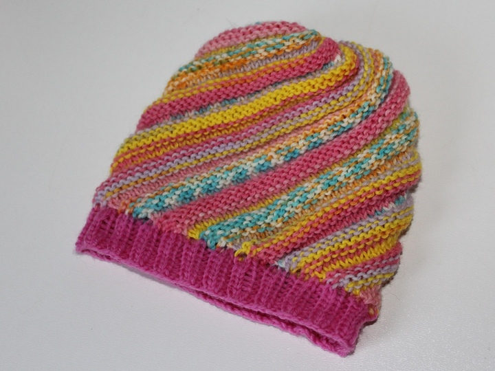 Strickanleitung Baby-Spiralmütze, Wirbelbeanie, 2 Größen, ca. 0-12 Monate