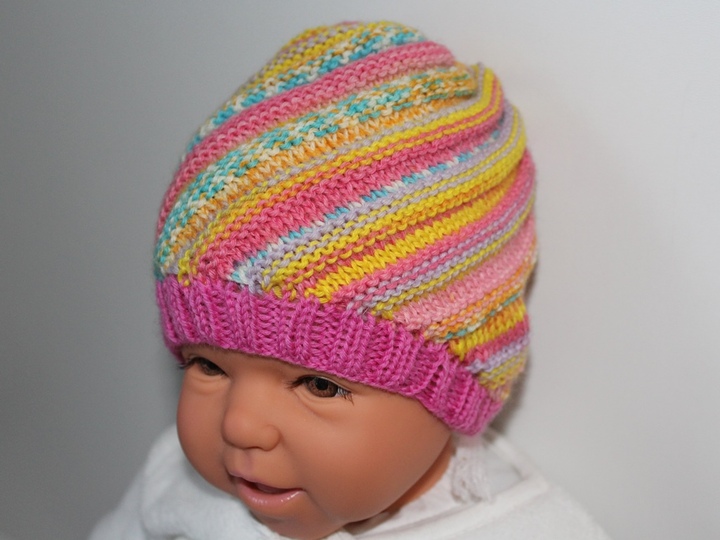 Strickanleitung Baby-Spiralmütze, Wirbelbeanie, 2 Größen, ca. 0-12 Monate