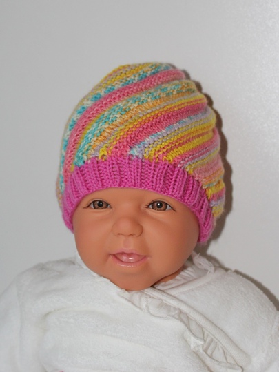 Strickanleitung Baby-Spiralmütze, Wirbelbeanie, 2 Größen, ca. 0-12 Monate