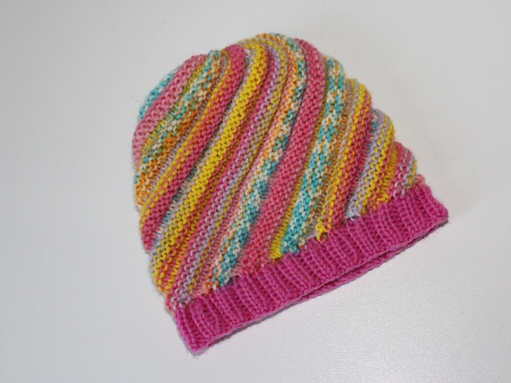 Strickanleitung Baby-Spiralmütze, Wirbelbeanie, 2 Größen, ca. 0-12 Monate