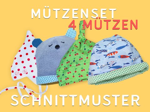 Mützenset Baby/Kind - Nähanleitung + Schnittmuster