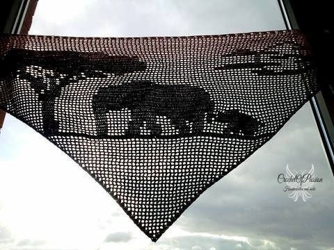 Motivtuch:Afrika-Elefanten (Häkelanleitung)