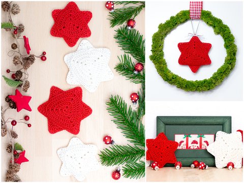 Stern aus Granny Triangles häkeln