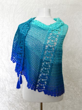 Crochet pattern shawl / lace shawl / wrap  Morning Dew