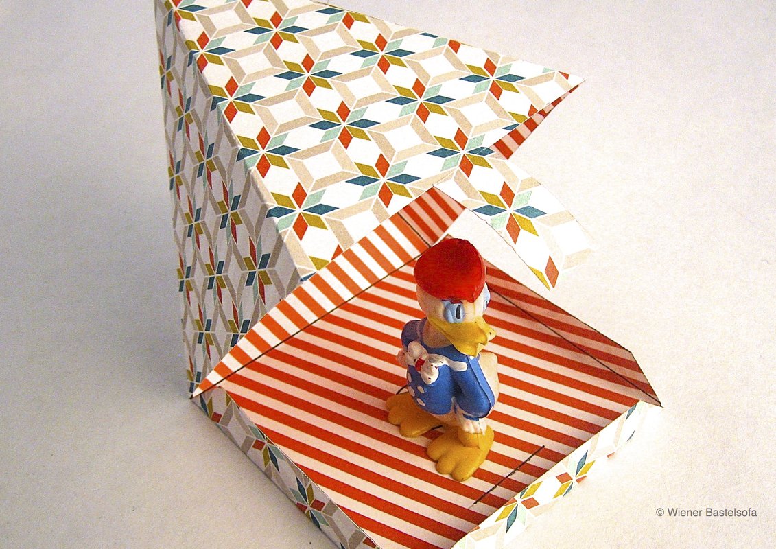 Leuchtbäumchen, Geschenkbox mit Vorlage zum Ausdrucken auf Scrapbooking- oder Tonpapier, Geschenkschachtel - Bild 6