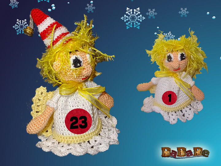 Adventskalender, Struwwelpeter Engel - gehäkelt von Dadade
