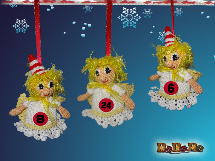Adventskalender, Struwwelpeter Engel - gehäkelt von Dadade